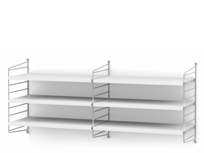 String System Shelf M 30 cm|Grey|White lacquered