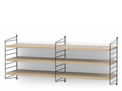 String System Shelf M 30 cm|Black|Oak veneer