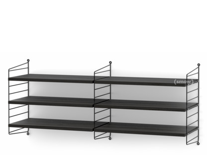 String System Shelf M 30 cm|Black|Black ash veneer