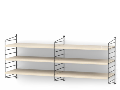 String System Shelf M 30 cm|Black|Ash veneer