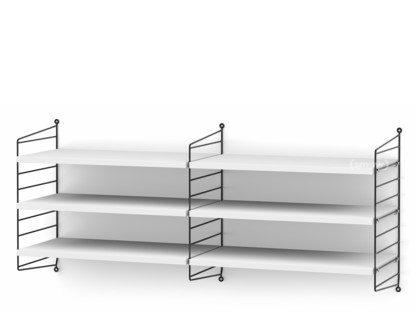String System Shelf M 30 cm|Black|White lacquered