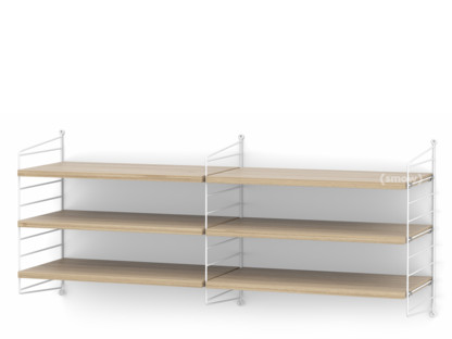 String System Shelf M 30 cm|White|Oak veneer