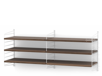 String System Shelf M 30 cm|White|Walnut veneer