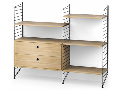 String System Floor Shelf With Drawers Black Oak Veneer By Nisse