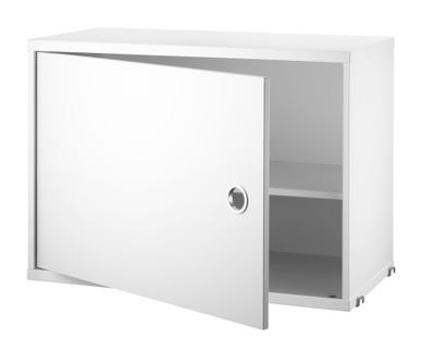 String System Cabinet with swing door White lacquered