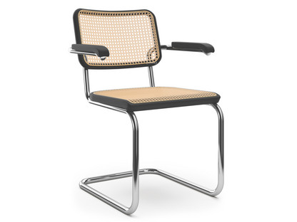 S 64 / S 64 N Cane-work (with supporting mesh underneath seat)|Black stained beech|No glides