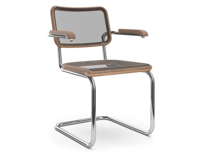 S 32 N / S 64 N Pure Materials Oiled Walnut|Chrome-plated|With armrests|Black plastic glides with felt
