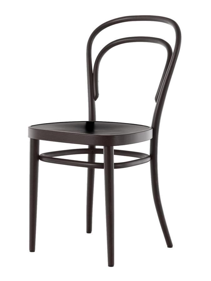 214 214 M Chair Without armrests Black stained beech Moulded plywood seat