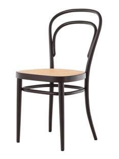 214 Without armrests|Black stained beech|Cane-work (with supporting mesh underneath seat)