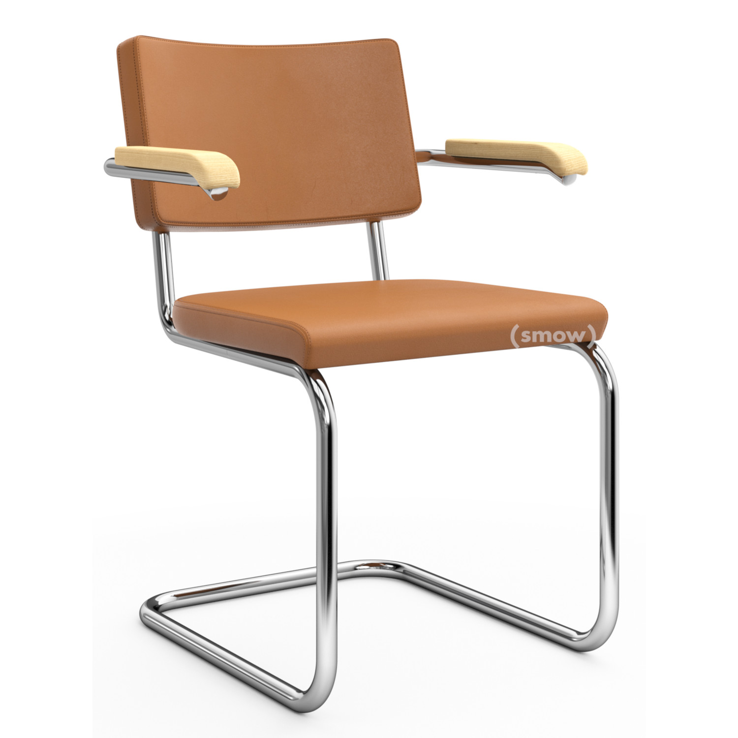S 32 PV S 64 PV Pure Materials Cantilever Chair Nappa Leather cognac Ash Thonet by Marcel Breuer Originals from smow
