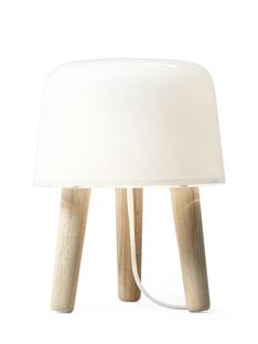 Milk Table Lamp Untreated ash/white fabric cord