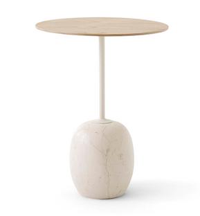 Lato Side Table Round (Ø 40 cm)|Oak & Crema Diva marble