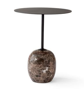 Lato Side Table Round (Ø 40 cm)|Warm Black / Emparador marble