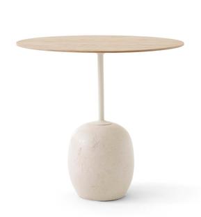 Lato Side Table Oval (L 50 x W 40 cm)|Oak & Crema Diva marble