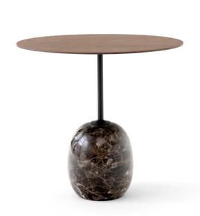 Lato Side Table Oval (L 50 x W 40 cm)|Walnut / Emparador marble