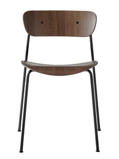 Pavilion Chair Lacquered walnut|Black powder coated|Without armrests