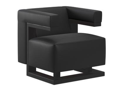 F51 Gropius Armchair Leather|Black|Black lacquered ash