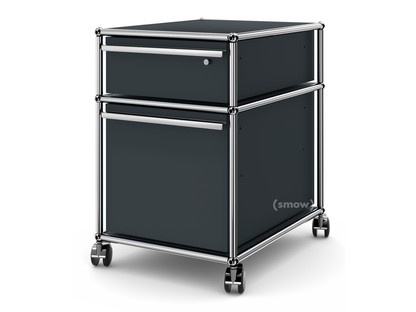 USM Haller Mobile Pedestal with Hanging File Basket Only A6-drawer with lock|Anthracite RAL 7016