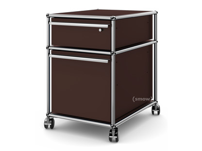 USM Haller Mobile Pedestal with Hanging File Basket Only A6-drawer with lock|USM brown