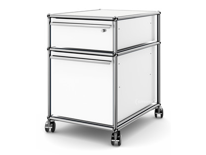 USM Haller Mobile Pedestal with Hanging File Basket Only A6-drawer with lock|Pure white RAL 9010