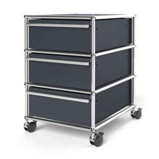 USM Haller Mobile Pedestal with 3 Drawers Type I (with Counterbalance) No locks|Anthracite RAL 7016