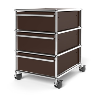 USM Haller Mobile Pedestal with 3 Drawers Type I (with Counterbalance) No locks|USM brown