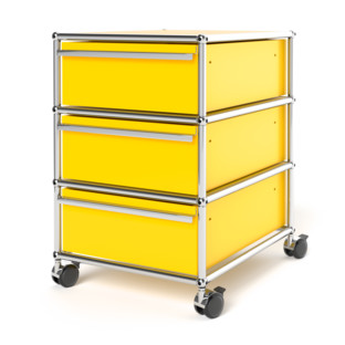 USM Haller Mobile Pedestal with 3 Drawers Type I (with Counterbalance) No locks|Golden yellow RAL 1004