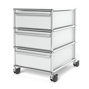 USM Haller Mobile Pedestal with 3 Drawers Type I (with Counterbalance) No locks|USM matte silver