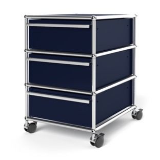 USM Haller Mobile Pedestal with 3 Drawers Type I (with Counterbalance) No locks|Steel blue RAL 5011