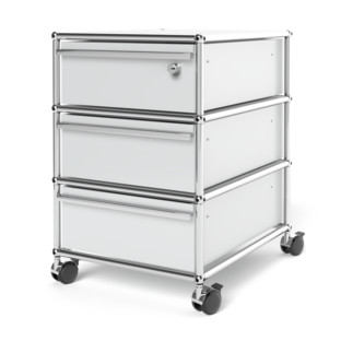 USM Haller Mobile Pedestal with 3 Drawers Type I (with Counterbalance) Top drawer with lock|Light grey RAL 7035