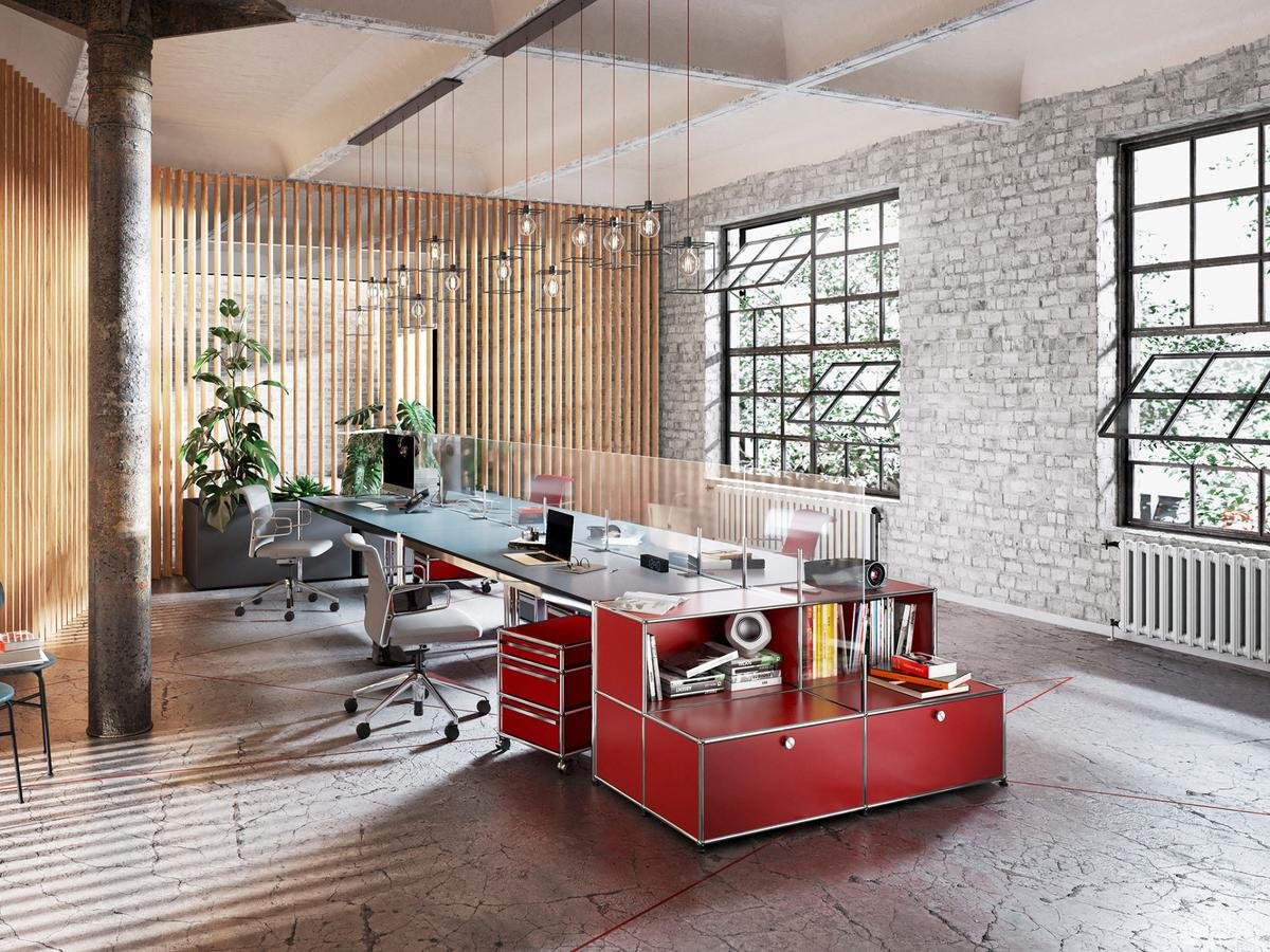 USM Haller Table, 150 x 75 cm, Wood, White oiled oak by Fritz Haller ...