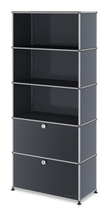 USM Haller Storage Unit with 2 Drop-down Doors Anthracite RAL 7016