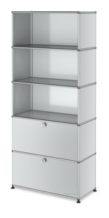 USM Haller Storage Unit with 2 Drop-down Doors Light grey RAL 7035