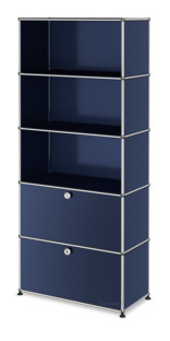 USM Haller Storage Unit with 2 Drop-down Doors Steel blue RAL 5011