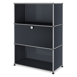 USM Haller Highboard M with 1 Drop-down Door Anthracite RAL 7016