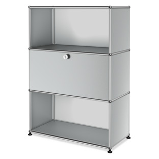 USM Haller Highboard M with 1 Drop-down Door USM matte silver