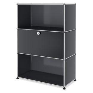 USM Haller Highboard M with 1 Drop-down Door Mid grey RAL 7005