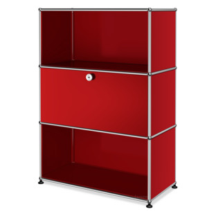 USM Haller Highboard M with 1 Drop-down Door USM ruby red