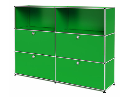 USM Haller Highboard L with 4 Drop-down Doors USM green