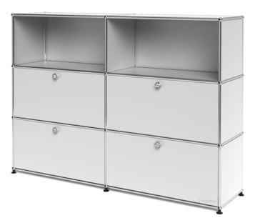 USM Haller Highboard L with 4 Drop-down Doors USM matte silver