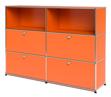 USM Haller Highboard L with 4 Drop-down Doors Pure orange RAL 2004