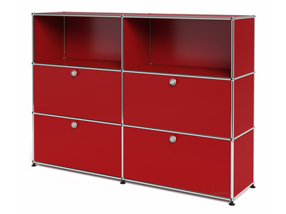 USM Haller Highboard L with 4 Drop-down Doors USM ruby red