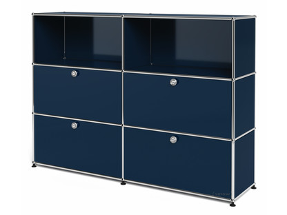 USM Haller Highboard L with 4 Drop-down Doors Steel blue RAL 5011