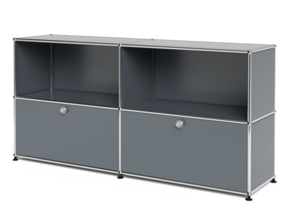 USM Haller Sideboard L with 2 Drop-down Doors Mid grey RAL 7005