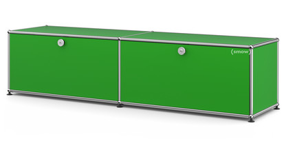 USM Haller Lowboard L with 2 Drop-down Doors USM green