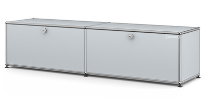 USM Haller Lowboard L with 2 Drop-down Doors USM matte silver