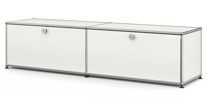 USM Haller Lowboard L with 2 Drop-down Doors Pure white RAL 9010