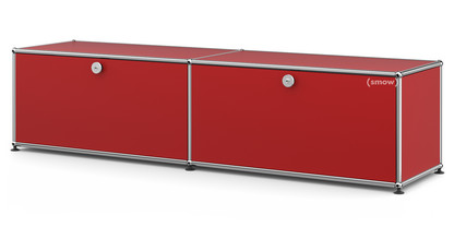 USM Haller Lowboard L with 2 Drop-down Doors USM ruby red