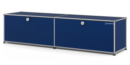 USM Haller Lowboard L with 2 Drop-down Doors Steel blue RAL 5011