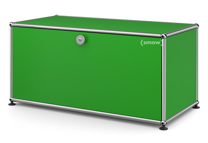 USM Haller Lowboard M, with 1 Drop-down Door USM green